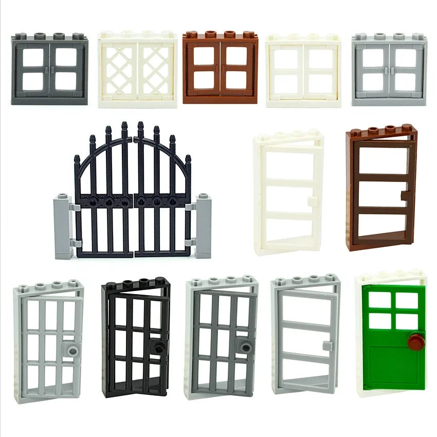 MOC City Friends House Parts Fence Stairs Ladder Gate Building Blocks Door Window Figures Garden Leduo DIY Accessories Bricks