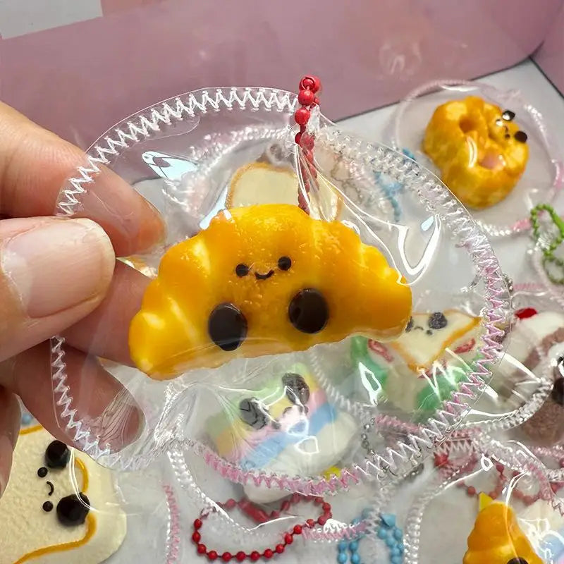 Cute Simulation Toast Bread Squeeze Toy Cartoon Stress Relief Toy Fun Mini Decompression Slow Rebound Toys Gifts Color Random