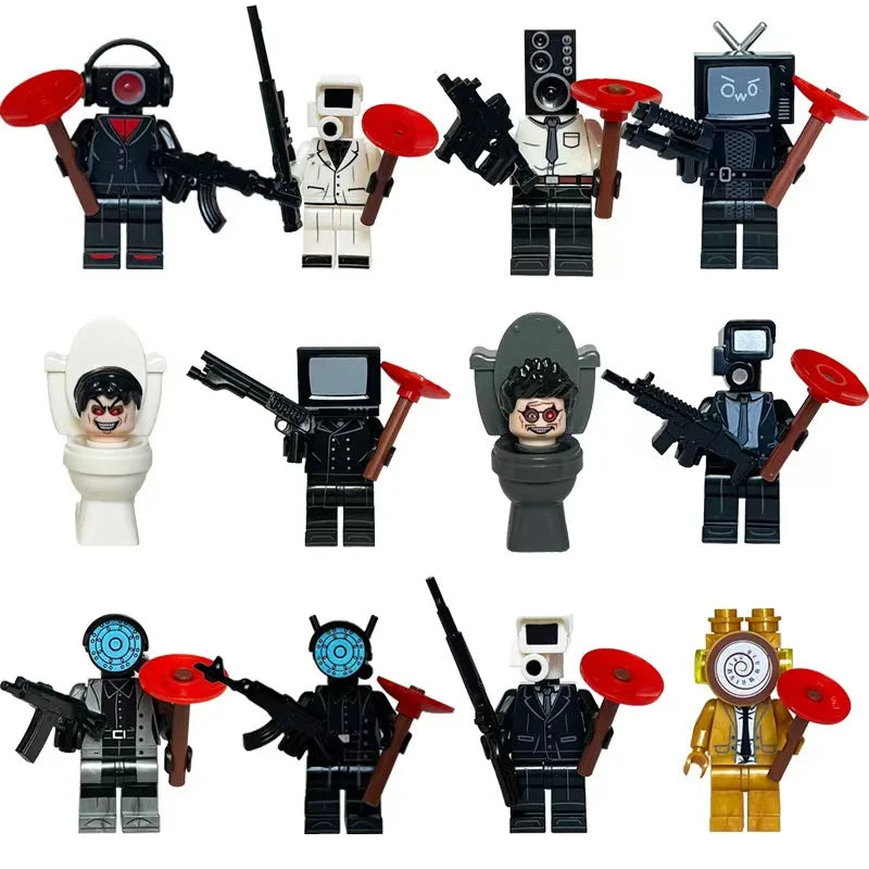 building blocks mini city figures 3D person series movie characters professional doctor police worker fireman robot toys for kid