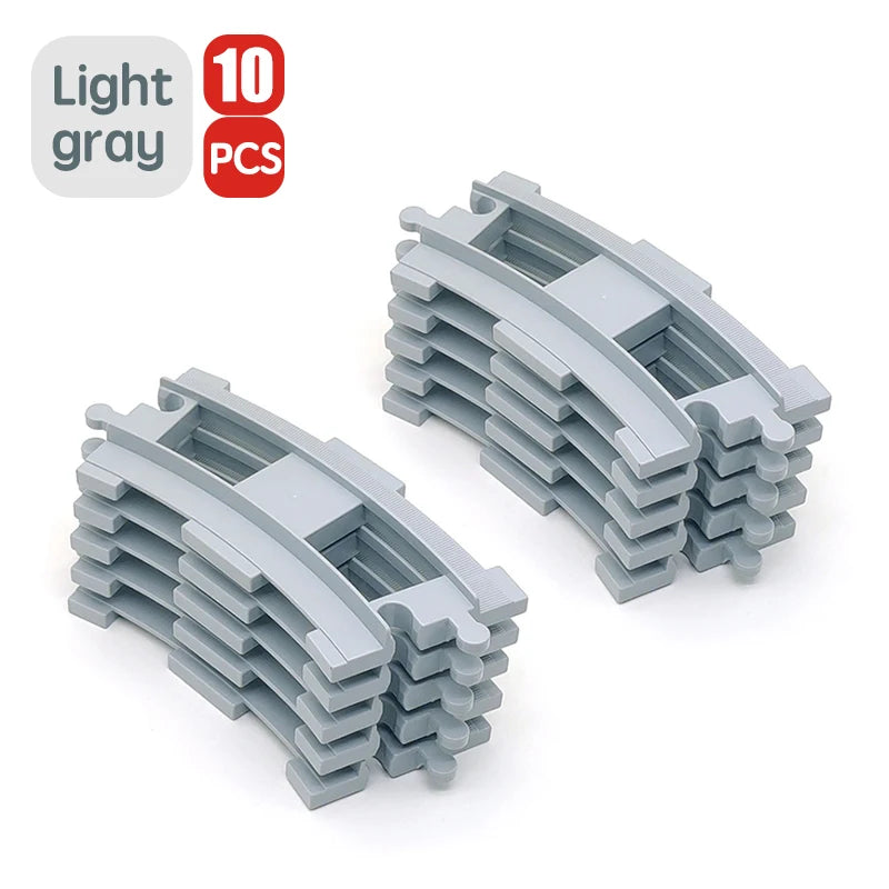 City Train Track Sets Assembly Railway Accessories Bricks Children Interactive Toys Big Size Building Blocks Compatible DuploED