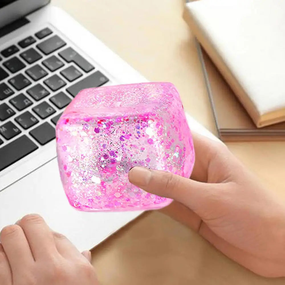 Maltose Cube Stress Squeeze Toy D ecompression Small Ice Cubes Anti Stress Slow Rebound Polar Light Colorful Squeeze TPR Block