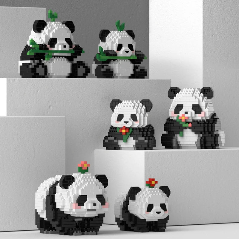 Cute Panda Building Blocks, DIY Educational Toys, Christmas/Halloween/Thanksgiving Day Gift
