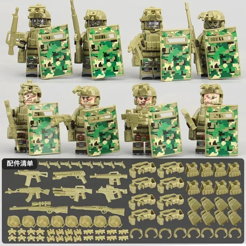 Compatible Lego building block military minifigures police ghost special forces minifigures children puzzle toy