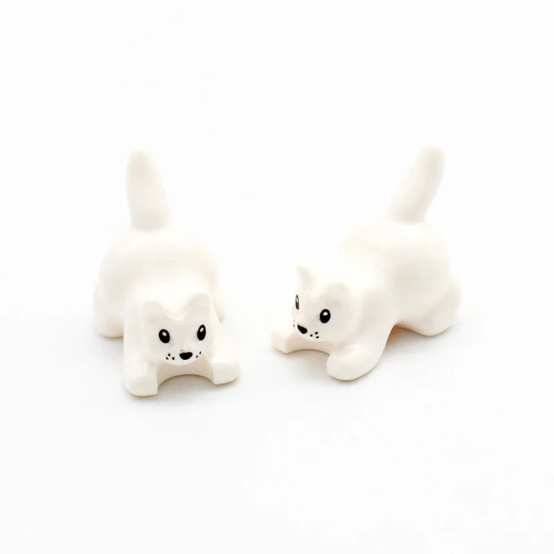 MOC Animal Figure Brick Building Blocks Pet Zoo Dog Penguin Cat Clown Fish Bird Bear Bat Squirrel Owl DIY Model Toys Girls Kids