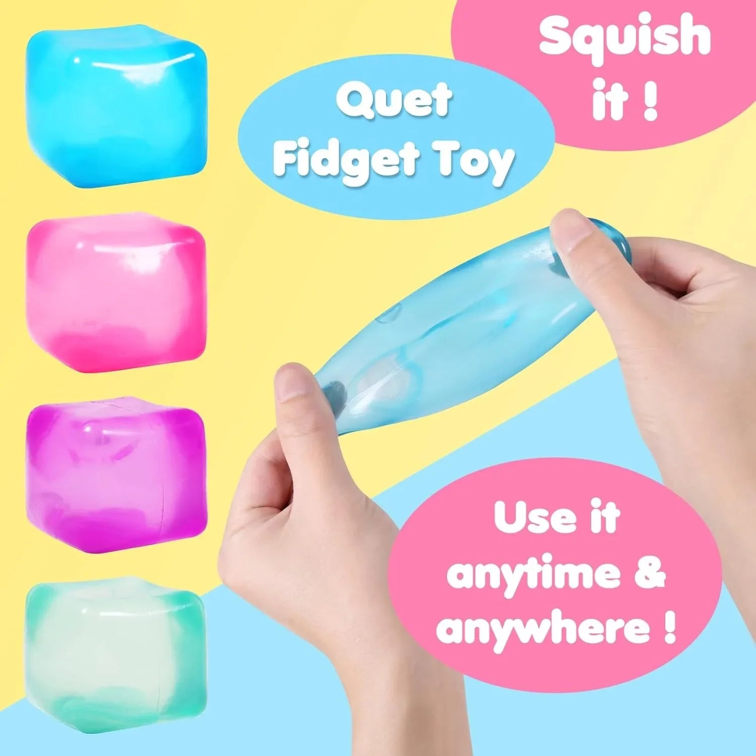 High Density Gel Ice Cube Square Decompression Vent Toy Squishy Stress Ball Squeeze Toys Stress Relief Sensory Toy squeeze toys