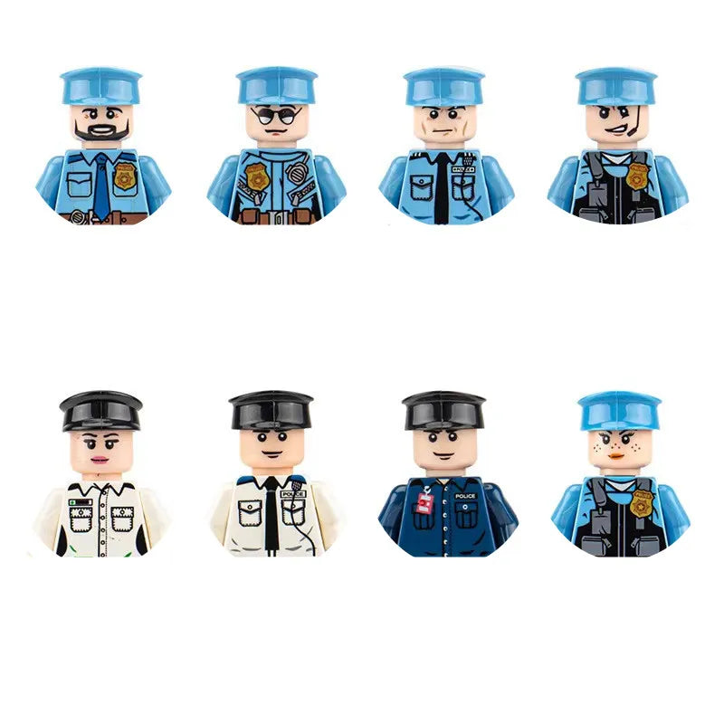 building blocks mini city figures 3D person series movie characters professional doctor police worker fireman robot toys for kid
