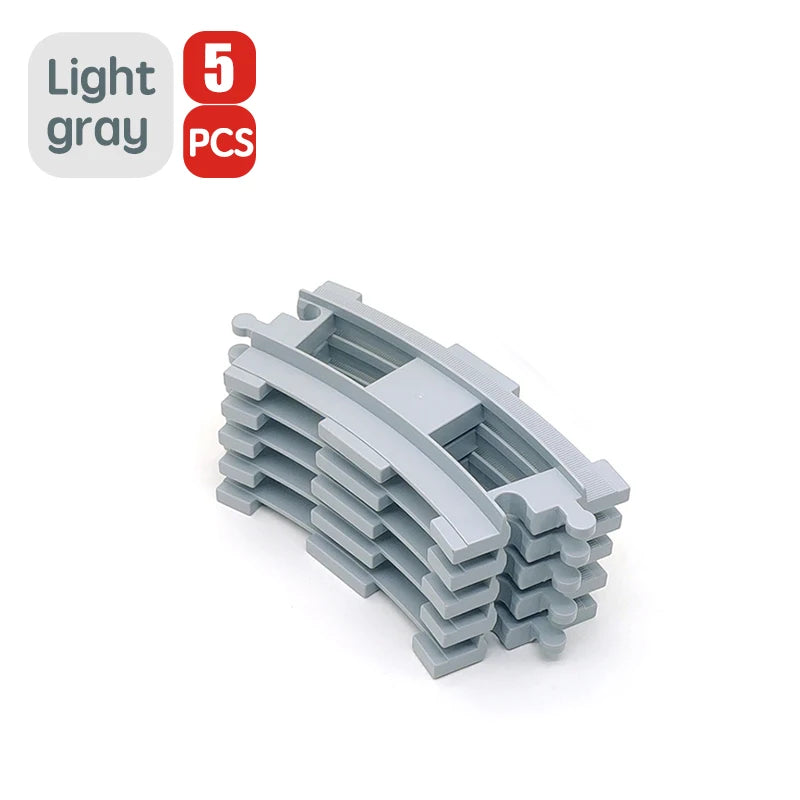 City Train Track Sets Assembly Railway Accessories Bricks Children Interactive Toys Big Size Building Blocks Compatible DuploED