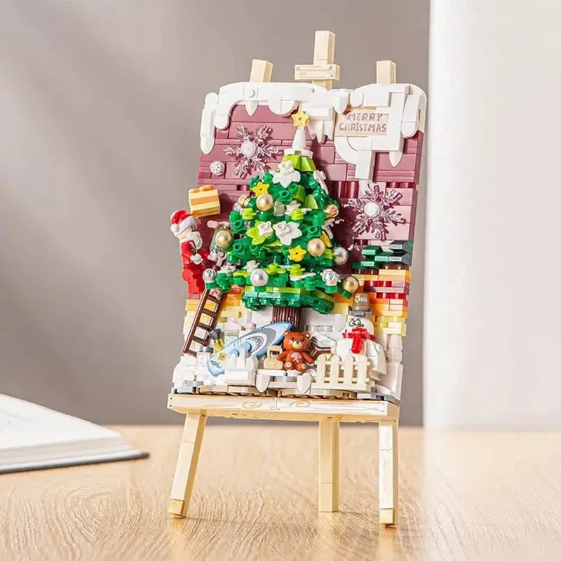 Mini Building Blocks Christmas Painting Ornaments DIY Home Hanging Paintings Assembled Brick Toys Adults and Children Toys Gifts