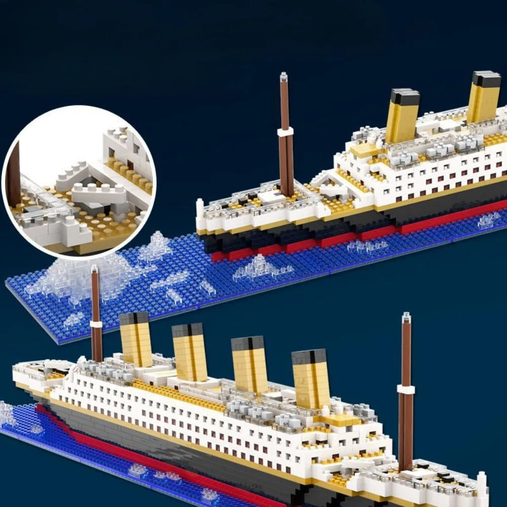 4000+Pcs Titanic Model Cruise Ship Building Blocks MOC Boat Bricks Collection DIY Construction Toys for Children Gift