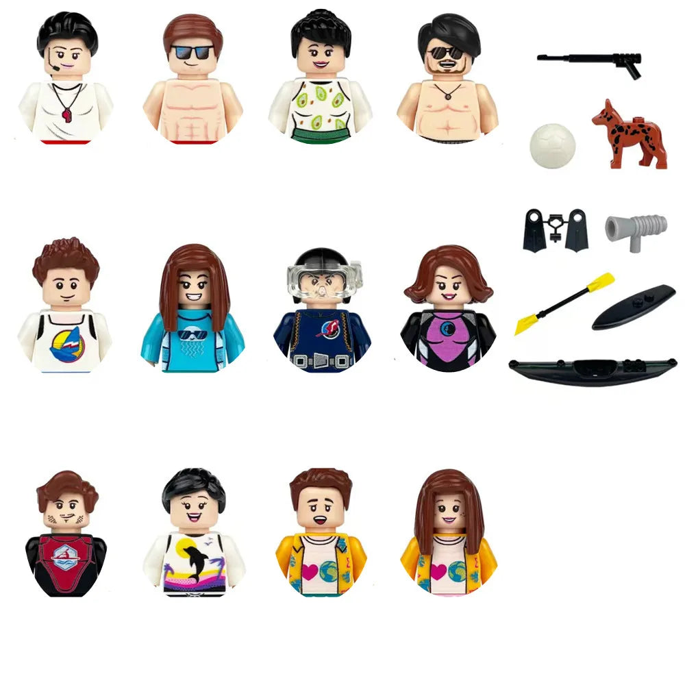 building blocks mini city figures 3D person series movie characters professional doctor police worker fireman robot toys for kid