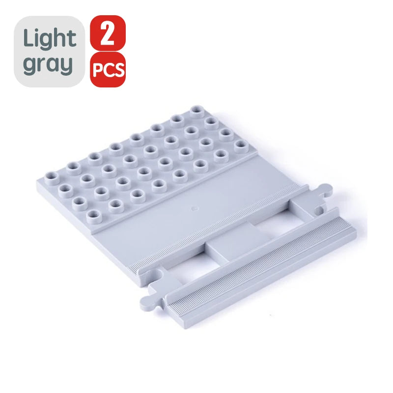 City Train Track Sets Assembly Railway Accessories Bricks Children Interactive Toys Big Size Building Blocks Compatible DuploED