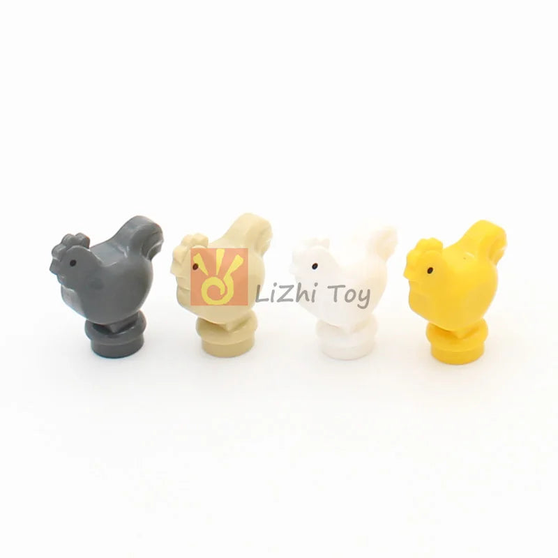 MOC Animal Figure Brick Building Blocks Pet Zoo Dog Penguin Cat Clown Fish Bird Bear Bat Squirrel Owl DIY Model Toys Girls Kids