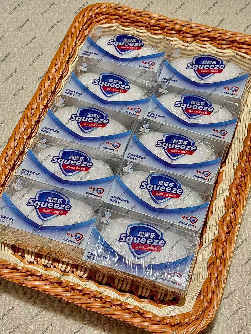 Soap Ball Squishy Soap Stress Ball Fidget Toy Crunchy Squeeze Ball Round Blocks Filled ASMR Anti Stress Toys for Kids & Adults