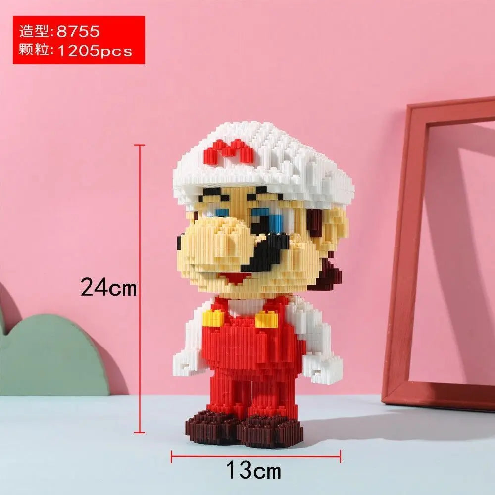 35cm  Super Marios Bros Big Building Blocks Anime Figure Cartoons Model Gient Super Mario Blocks Ornaments Children Gifts