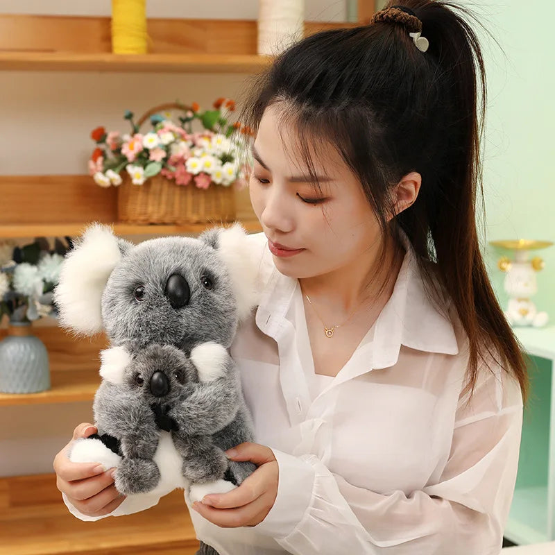 Lovely Australia Koala Plush Toys Furry Koala Bear Plush Dolls Stuffed Soft Animal Pillow for Friend Birthday Christmas Gift