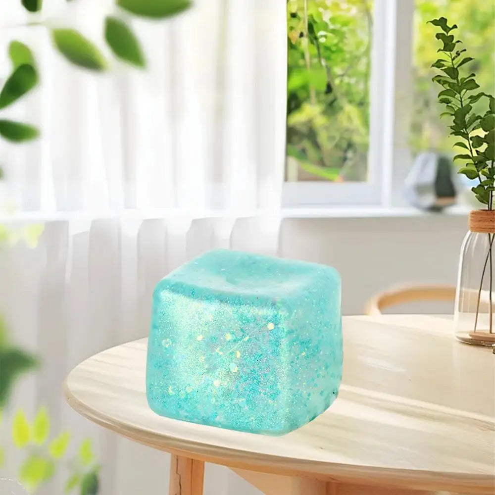 Maltose Cube Stress Squeeze Toy D ecompression Small Ice Cubes Anti Stress Slow Rebound Polar Light Colorful Squeeze TPR Block