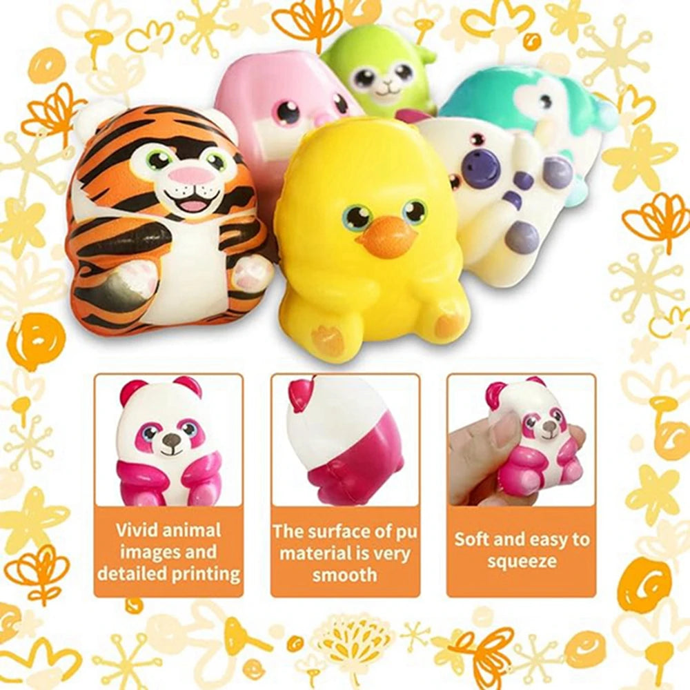 6/12PCS for Kids Adult Mini Kawaii Cute Stress Relief Squeeze Toys Slow Rising Squishies Toys  Carnival Goodie Bag Stuffers