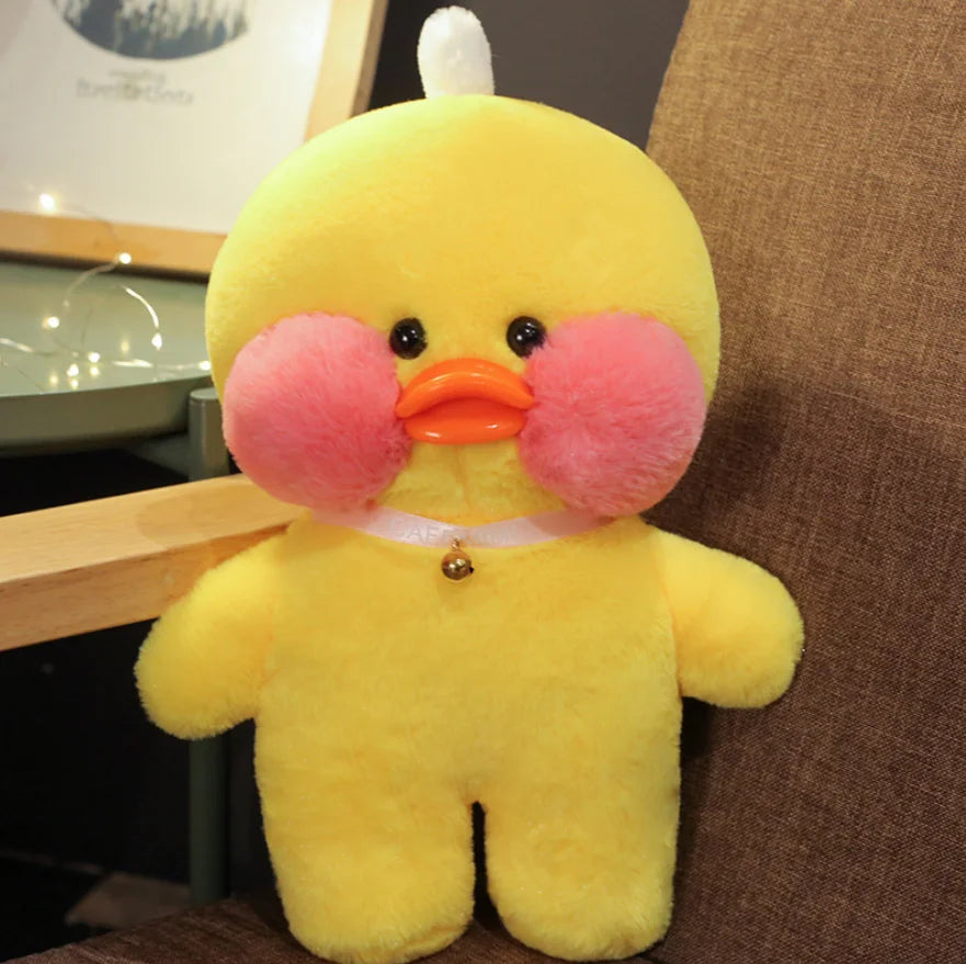 30cm Pink Pato Yellow Lalafanfan Pato Cafe Girl Plush Toy Cute Kawaii Lalafanfan Doll Wearing Glasses Wearing Clothes Toys Gift