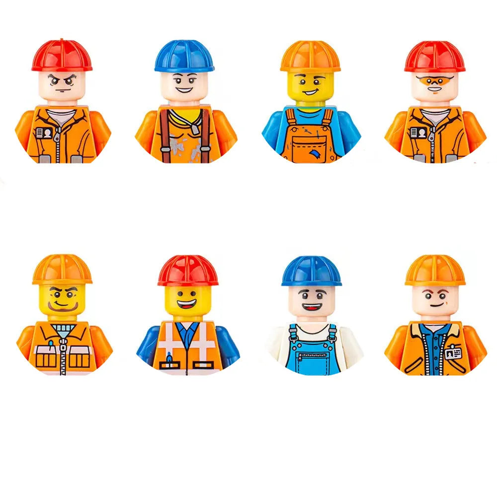building blocks mini city figures 3D person series movie characters professional doctor police worker fireman robot toys for kid