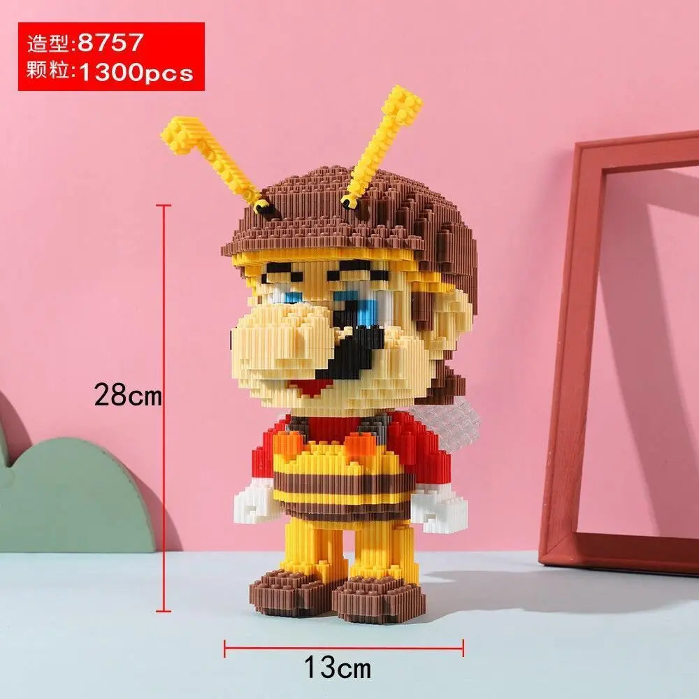 35cm  Super Marios Bros Big Building Blocks Anime Figure Cartoons Model Gient Super Mario Blocks Ornaments Children Gifts