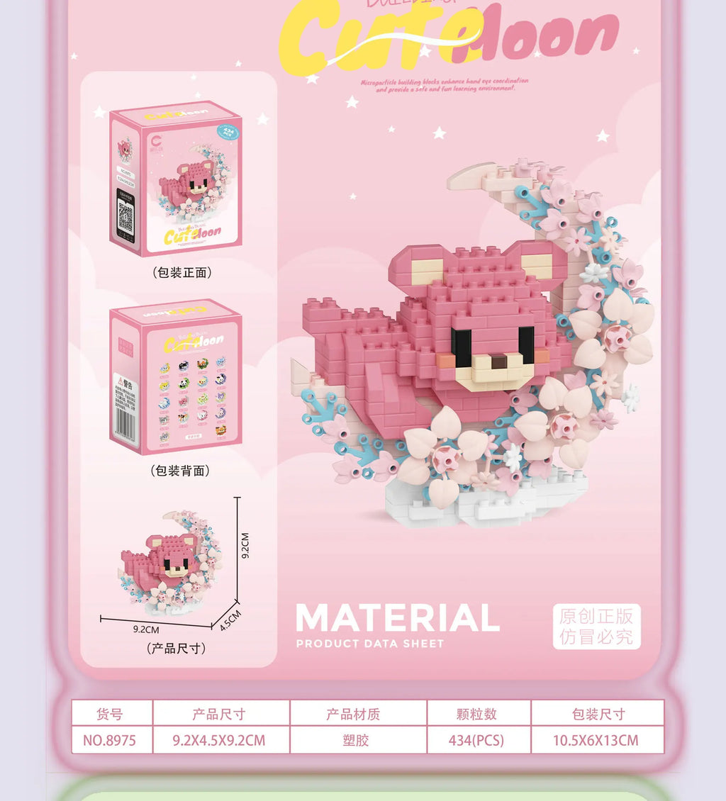 Mini Dog Cat panda raccoon Cute Pet Small Building Block Model Series Ornaments Children's Toy Christmas Birthday Gifts for Kids