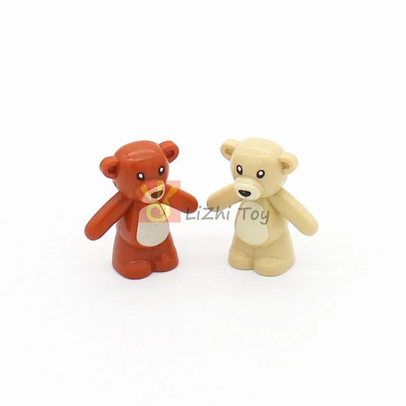MOC Animal Figure Brick Building Blocks Pet Zoo Dog Penguin Cat Clown Fish Bird Bear Bat Squirrel Owl DIY Model Toys Girls Kids