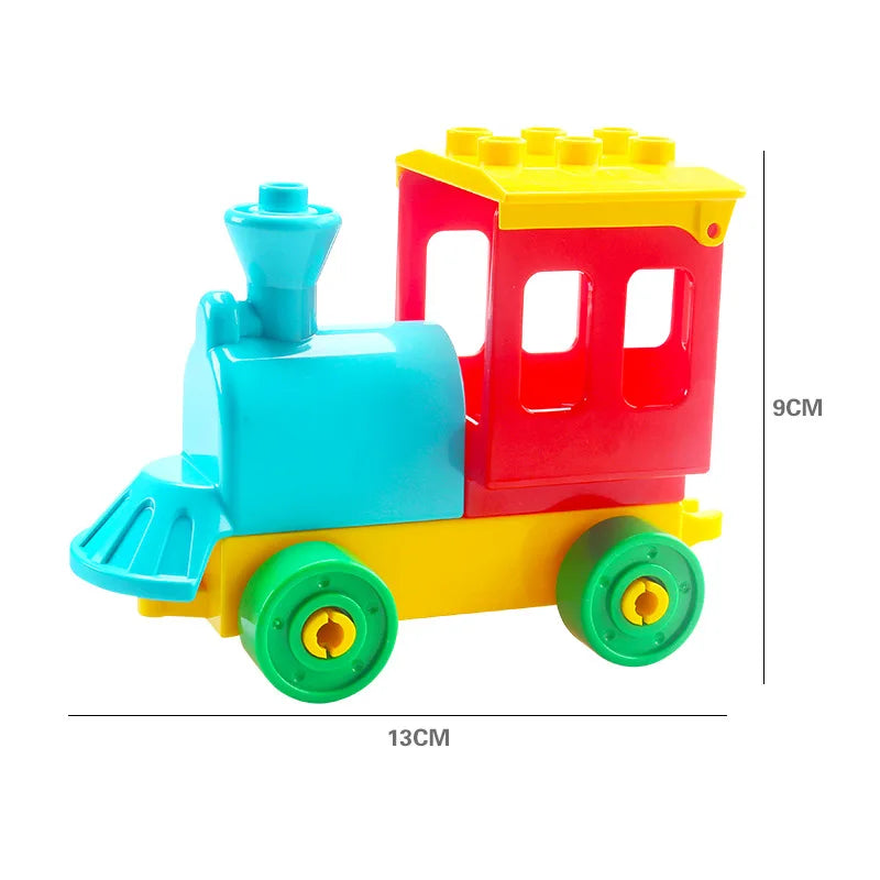 City Car Cartoon Offroad Truck Bread Trailer Bus Big Size Building Blocks Accessories Children Educational DuploLG Bricks Toys