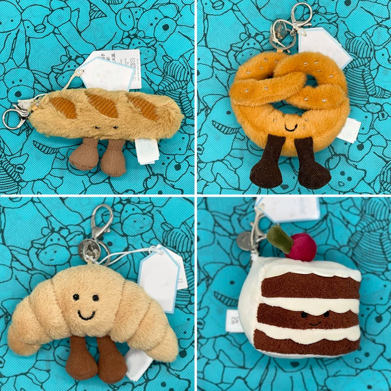 Marshmallow Plush Toy, Small Cherry Charm, Little Turtle Plush Toy, Croissant, Little Penguin JC Bag Charm