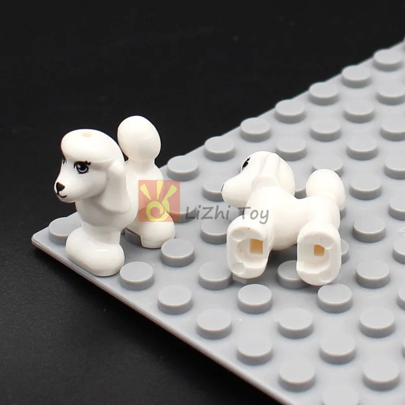 MOC Animal Figure Brick Building Blocks Pet Zoo Dog Penguin Cat Clown Fish Bird Bear Bat Squirrel Owl DIY Model Toys Girls Kids
