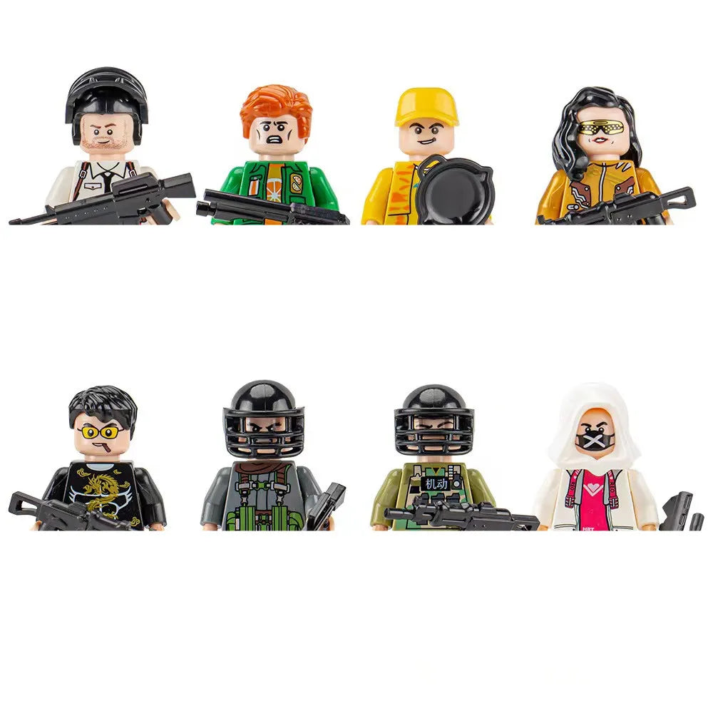 building blocks mini city figures 3D person series movie characters professional doctor police worker fireman robot toys for kid