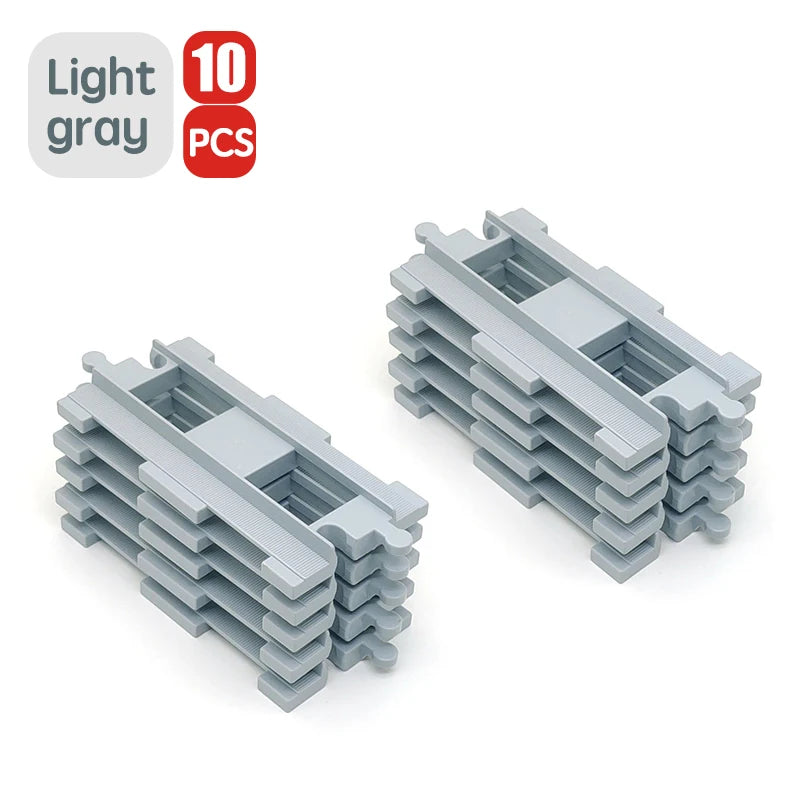 City Train Track Sets Assembly Railway Accessories Bricks Children Interactive Toys Big Size Building Blocks Compatible DuploED