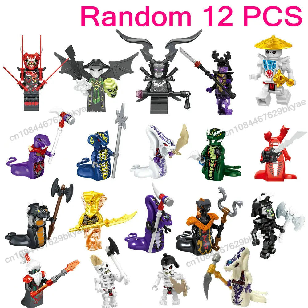Ninja Anime Characters Mini Figure Building Block Toys Doll Model Figures Kids Boy Birthday Gifts Snake Monster Fighting Model