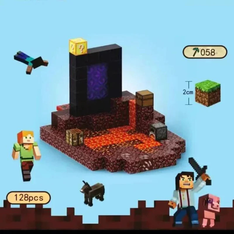 Magnetic Building Blocks Mine Magnet World Set Toys STEM Creative Stacking Cube Construction Set Christmas Gift For Kid