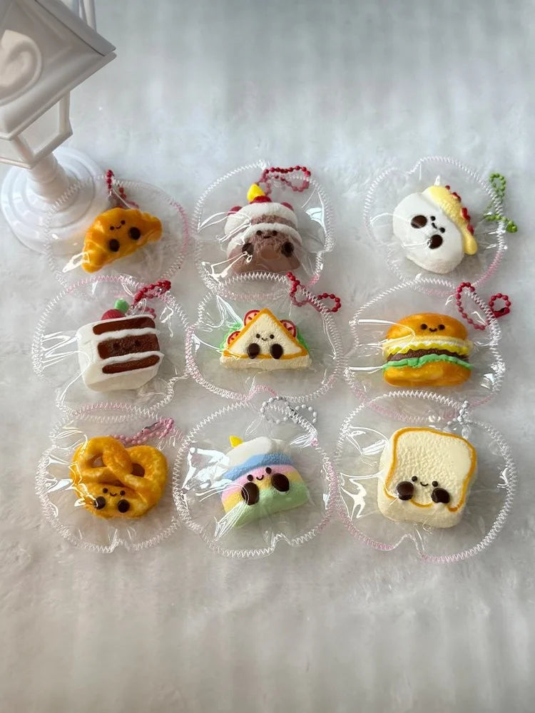 Cute Simulation Toast Bread Squeeze Toy Cartoon Stress Relief Toy Fun Mini Decompression Slow Rebound Toys Gifts Color Random