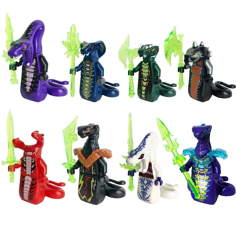 Ninja Anime Characters Mini Figure Building Block Toys Doll Model Figures Kids Boy Birthday Gifts Snake Monster Fighting Model