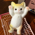 Stress Relief Cat Squeeze Toy Realistic TPR Fidget Toy for Anxiety Soft Sensory Toy for Kids Teens Adults Mochi Squishy