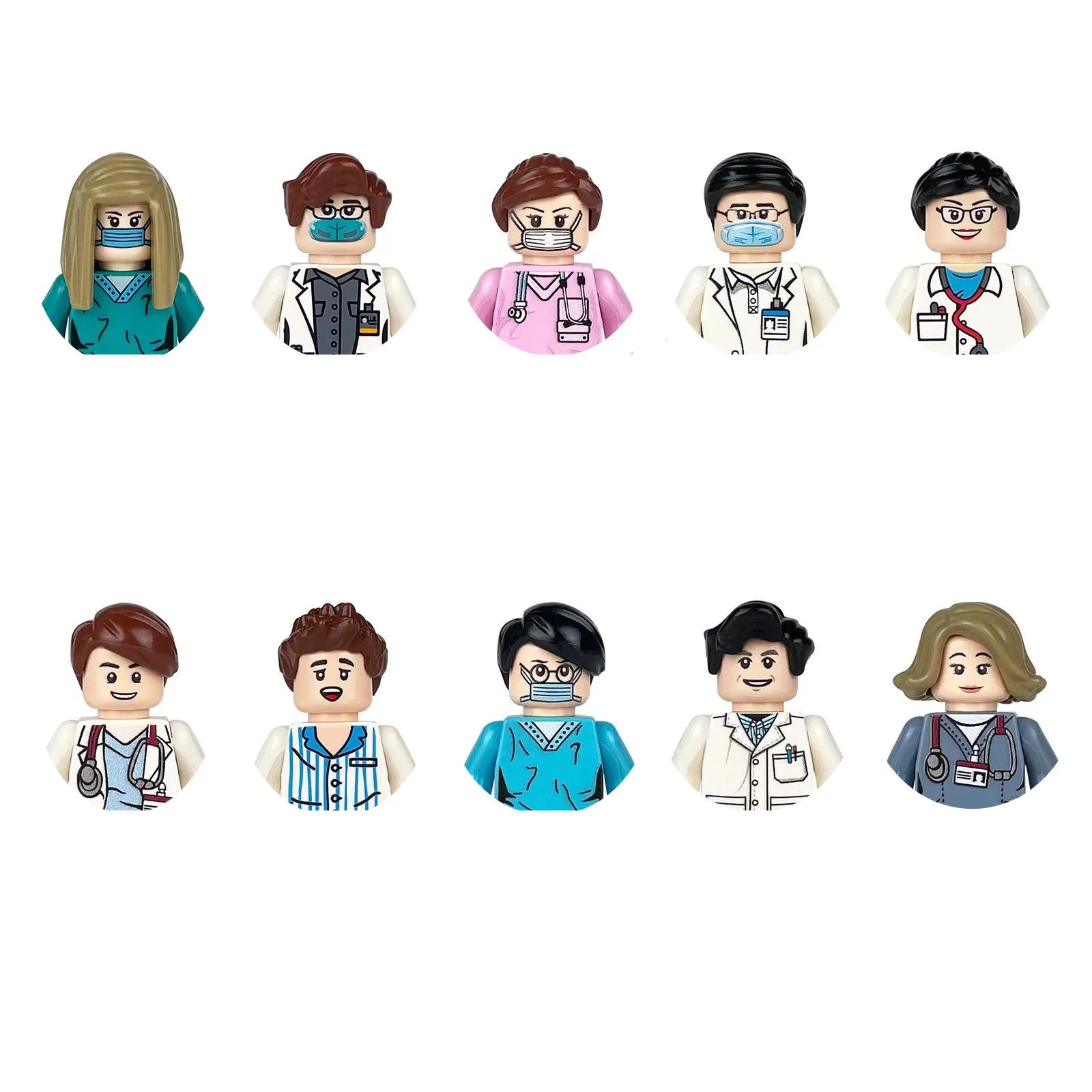 building blocks mini city figures 3D person series movie characters professional doctor police worker fireman robot toys for kid