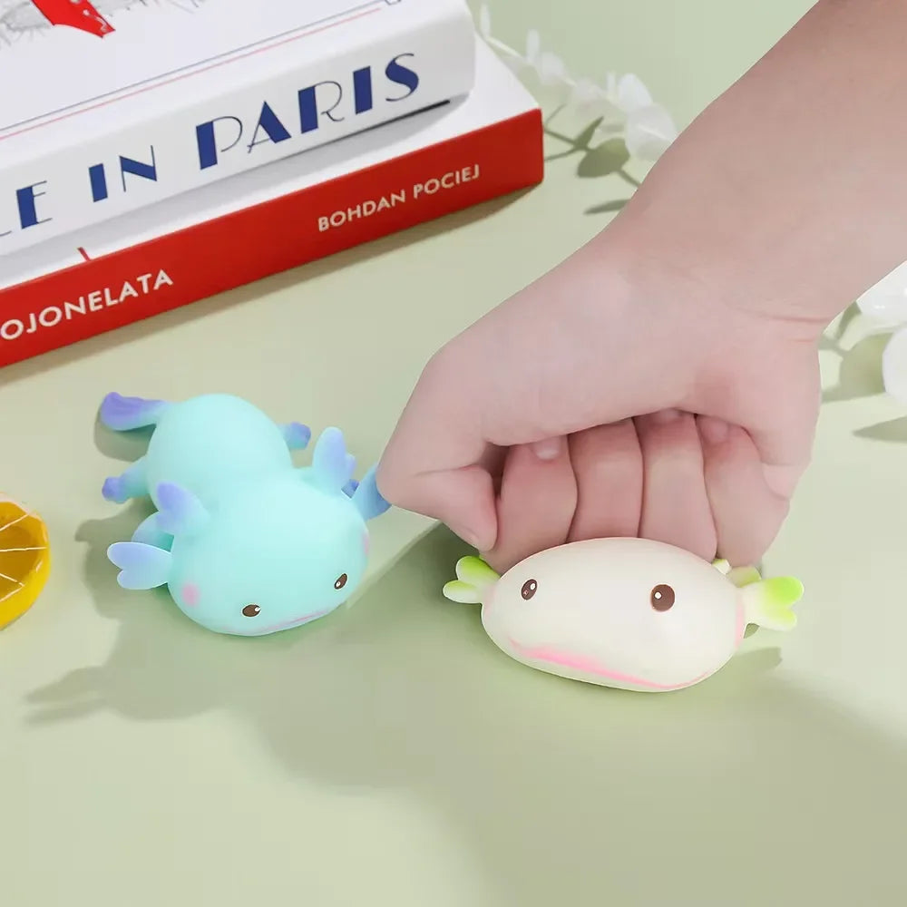 Cute Axolotl Squeeze Toys Cartoon Fish Relax Antistress Squishy Toys Stress Relief Slow Rebound Stretch Toys For Adult Kids