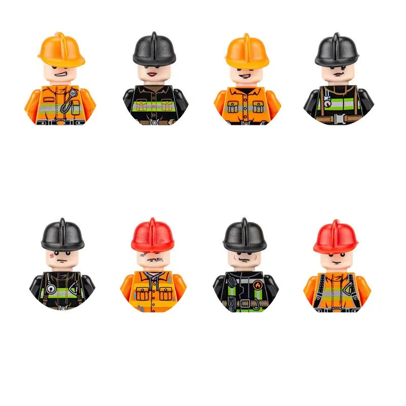 building blocks mini city figures 3D person series movie characters professional doctor police worker fireman robot toys for kid