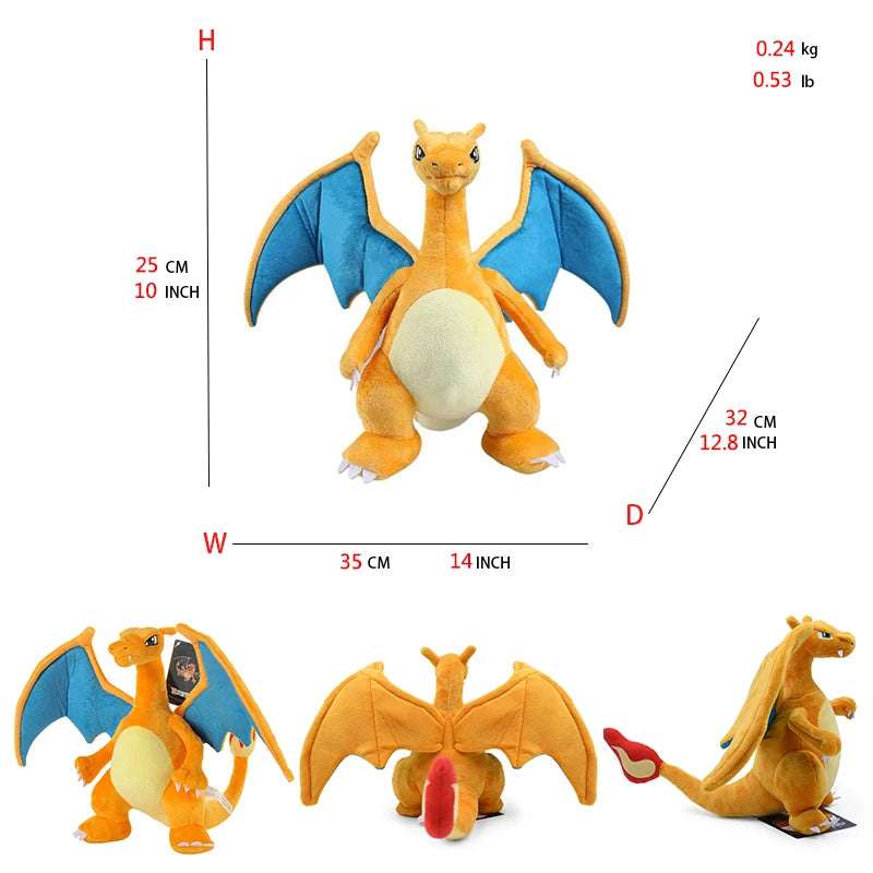 Mega Charizard X Y Soft Plush Toys Cute Anime Figure Kawaii Shiny Gigantamax Rayquaza Charizard Anime Stuffed Toy