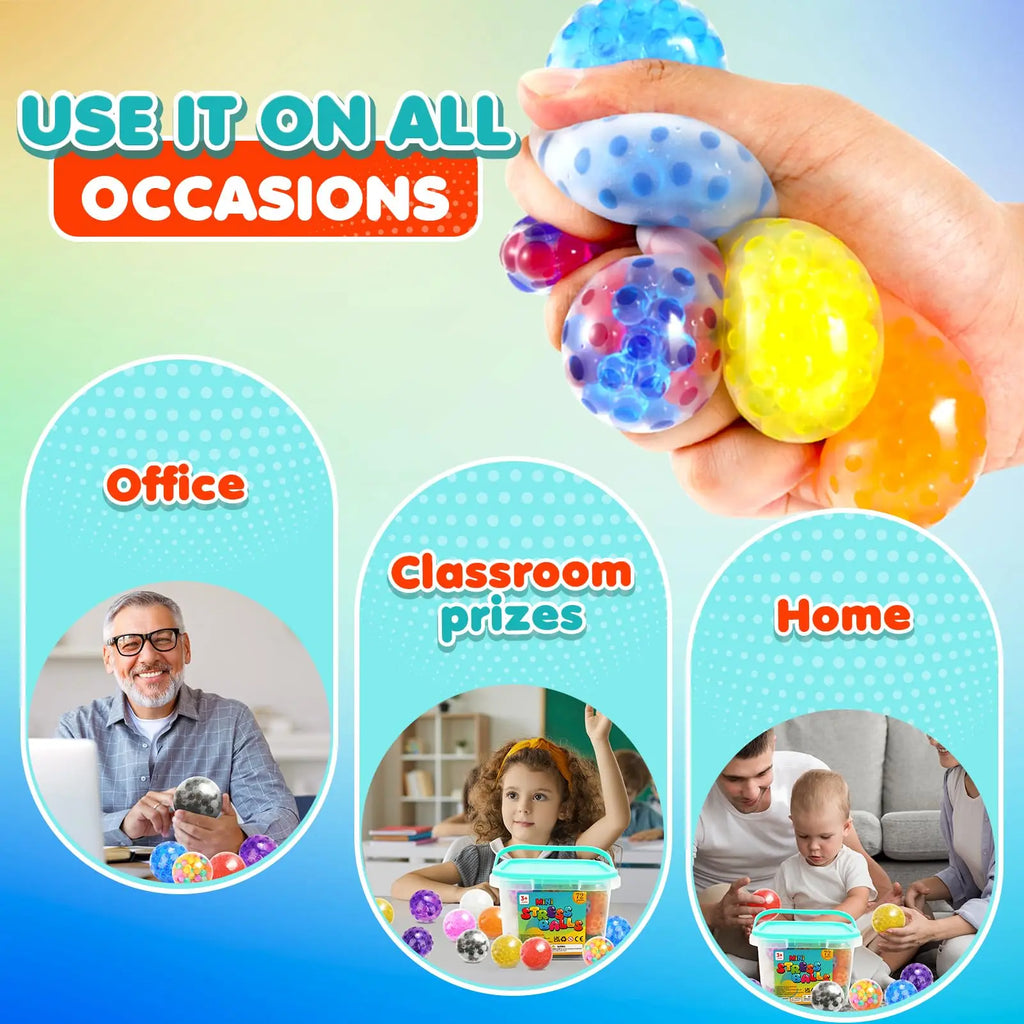 5-80pcs Squishy Stres Balls Fidget Toys Squishy Toys Stress Ball for Anxiety, Fidget Stress Toys Bulk, Squeeze Balls