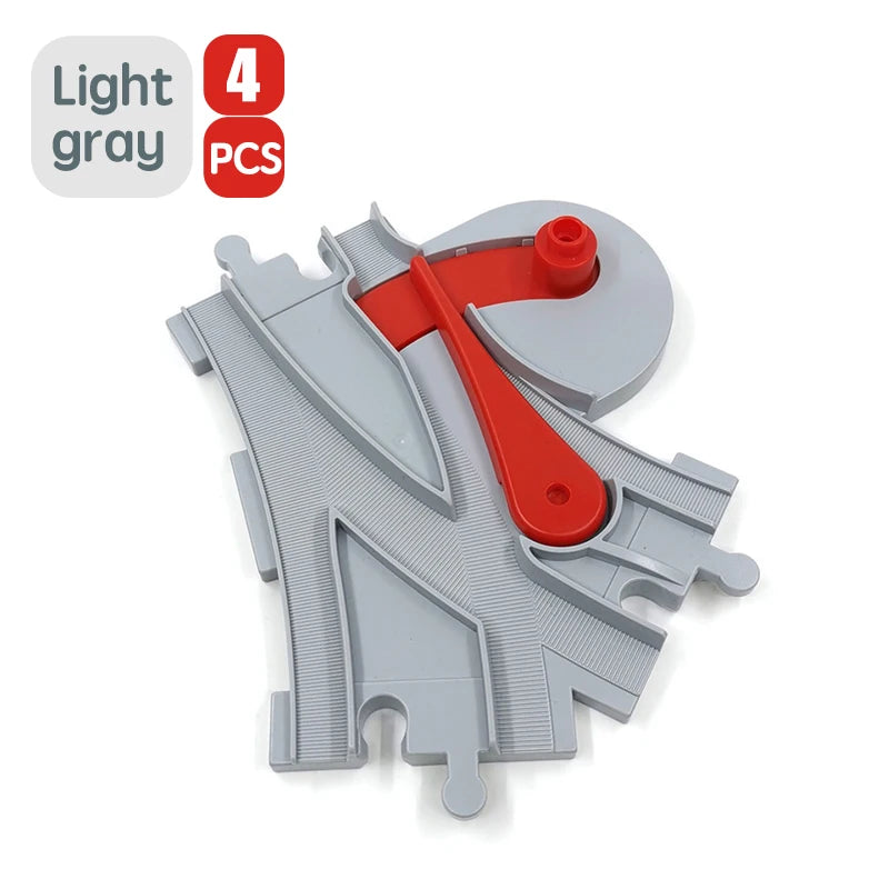 City Train Track Sets Assembly Railway Accessories Bricks Children Interactive Toys Big Size Building Blocks Compatible DuploED