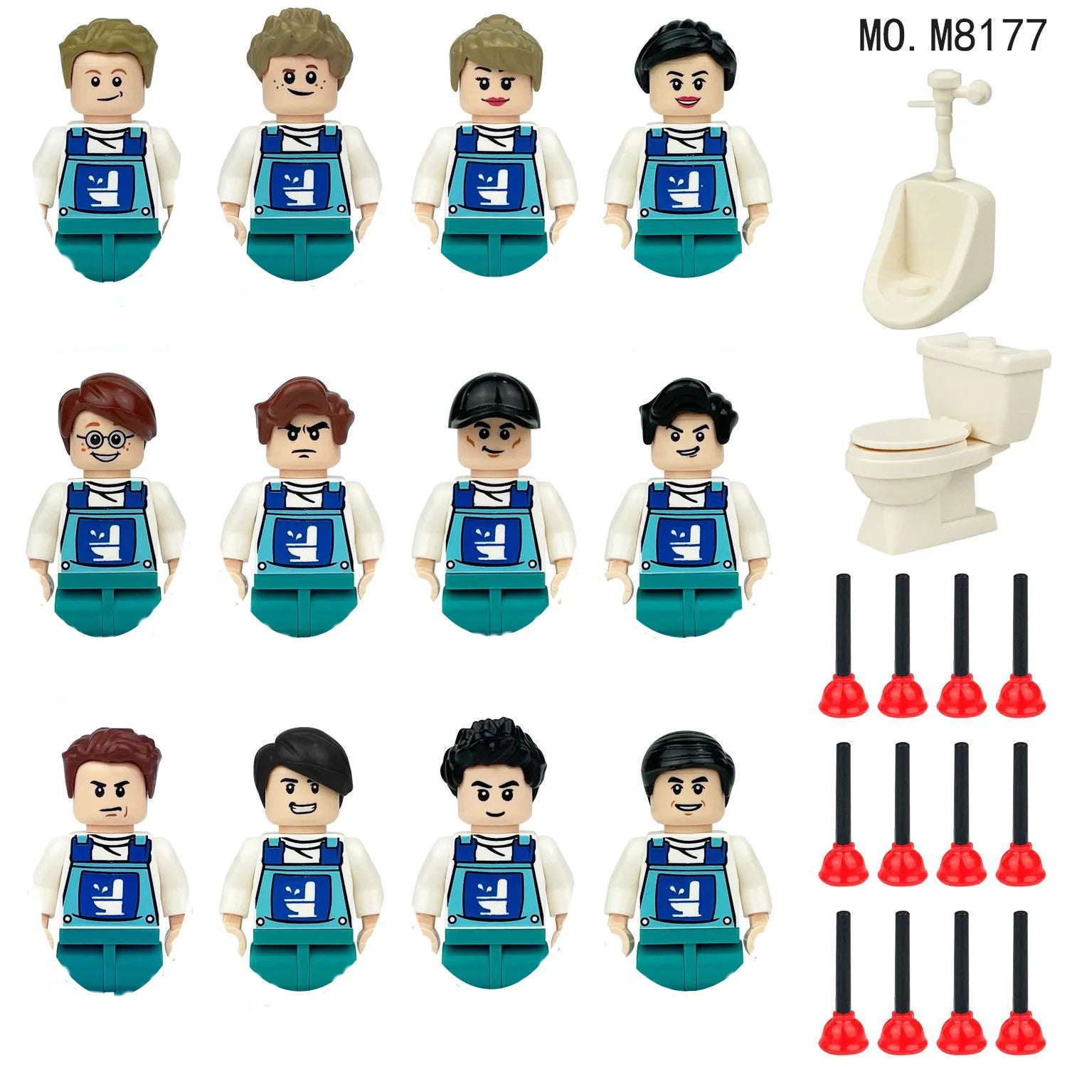 building blocks mini city figures 3D person series movie characters professional doctor police worker fireman robot toys for kid