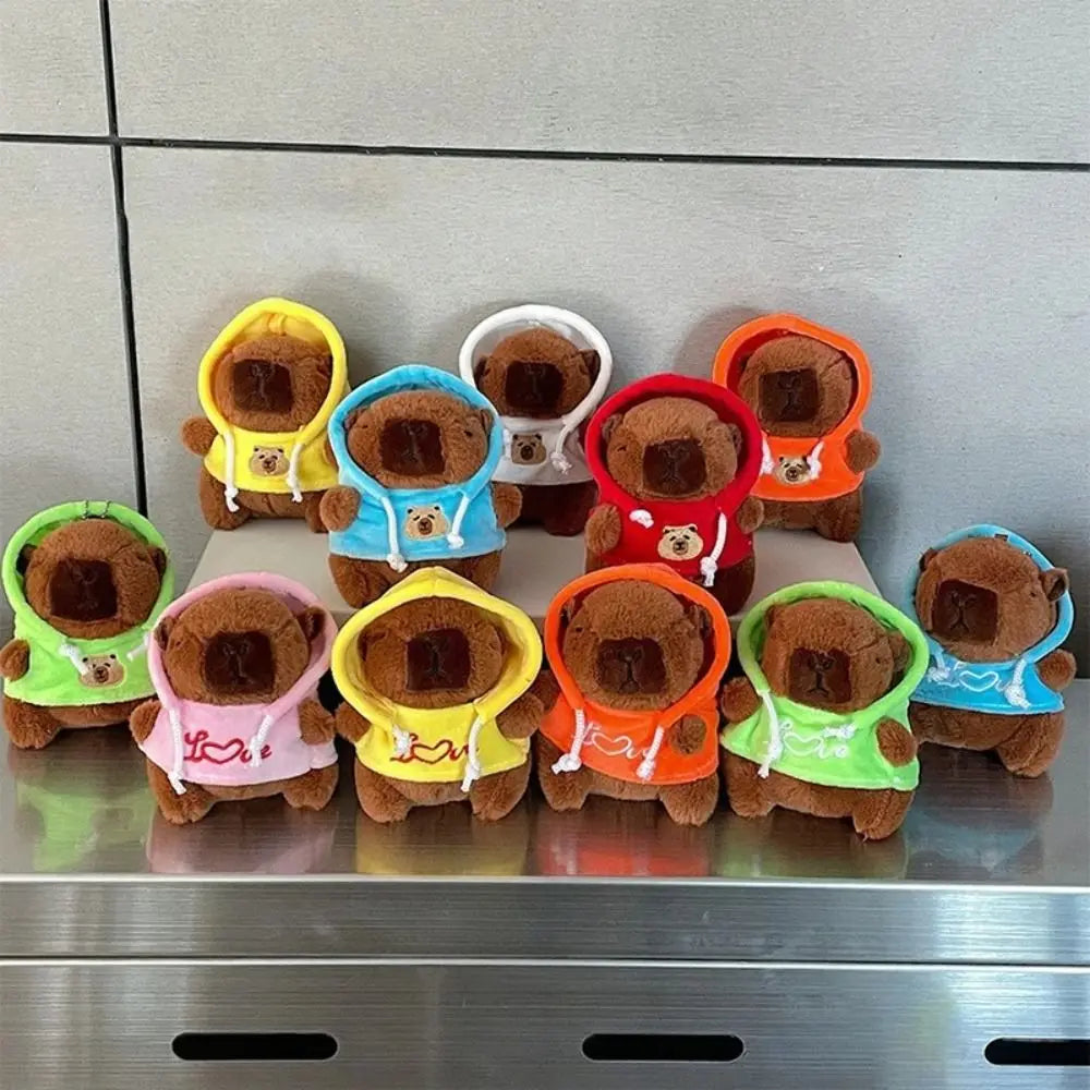 Cute Small Size Capybara Plush Toy With Wings Hoodie Simulation Capybara Doll Fluffty Toy Birthday Gifts