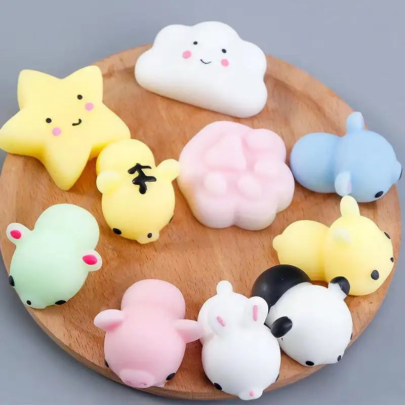 3/5/10/30/50PCS Mochi Squishies Kawaii Cartoon Squishy Toys For Kids Relief Stress Ball Squeeze Party Favors Toys Birthday Gifts