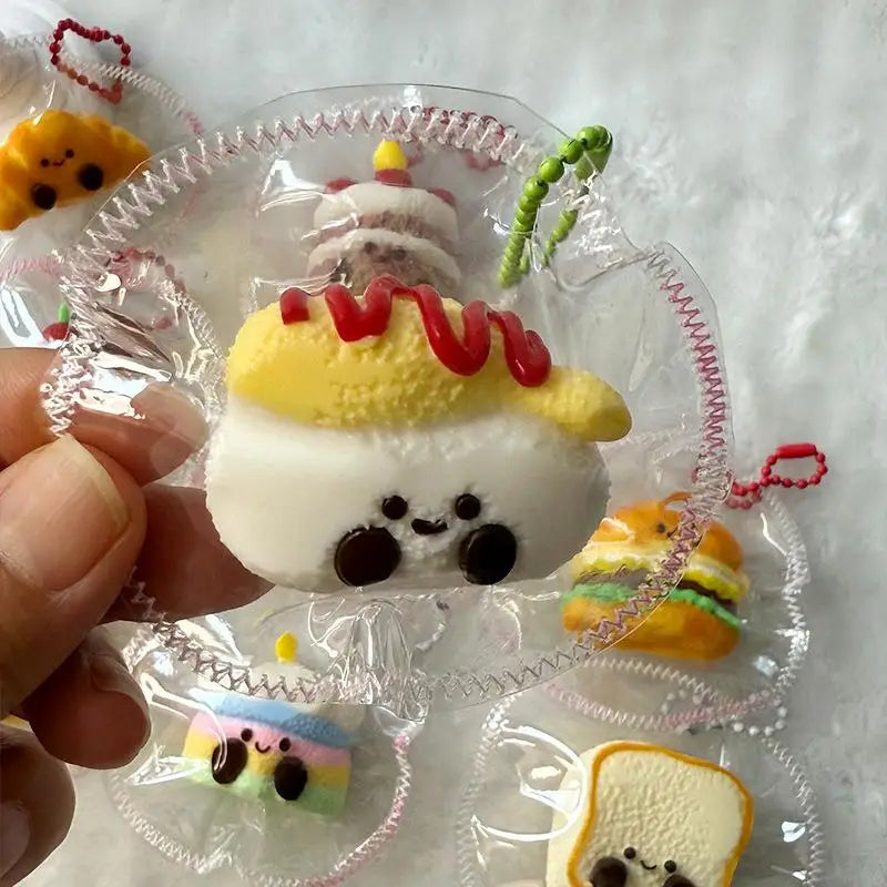 Cute Simulation Toast Bread Squeeze Toy Cartoon Stress Relief Toy Fun Mini Decompression Slow Rebound Toys Gifts Color Random