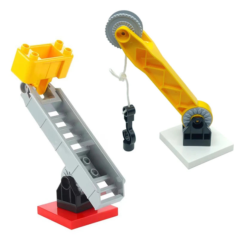 City Train Track Sets Assembly Railway Accessories Bricks Children Interactive Toys Big Size Building Blocks Compatible DuploED