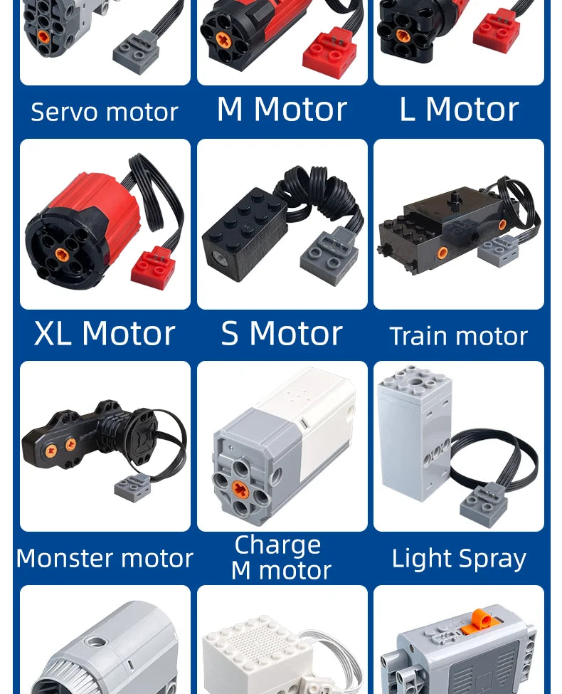 MOC Power Functions Enhanced Version M L XL Servo Red Motor Technical Part Building Block Toy Accessories Compatible with Brand