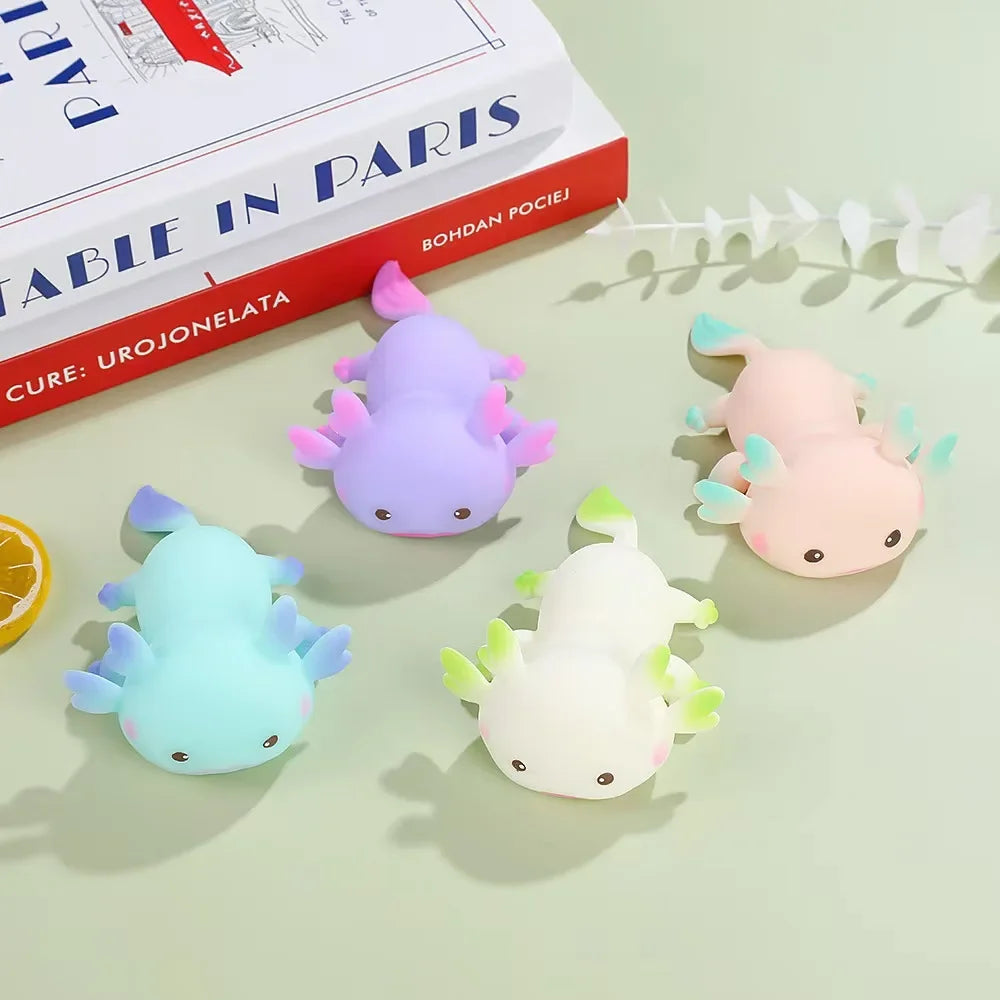 Cute Axolotl Squeeze Toys Cartoon Fish Relax Antistress Squishy Toys Stress Relief Slow Rebound Stretch Toys For Adult Kids