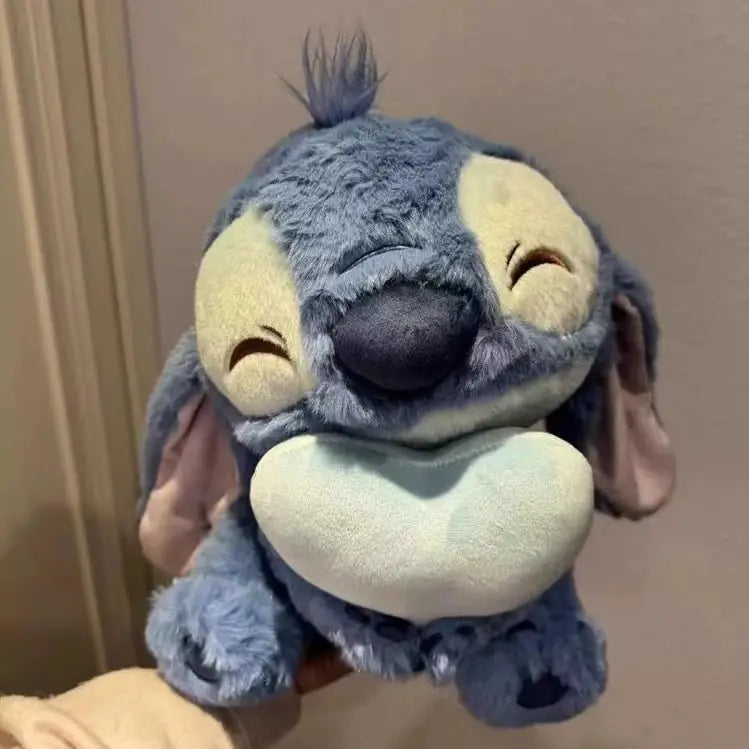 Stitch Holding Heart Plush Toy Soft Stuffed Doll Kawaii Anime Plushie Sofa Desktop Ornament Decoration Sofa Pillow Birthday Gift